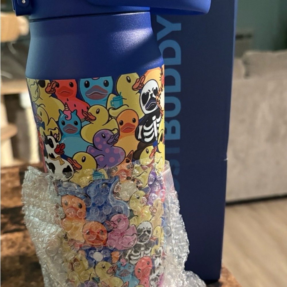 Colorful Duck Patterned Water Bottle